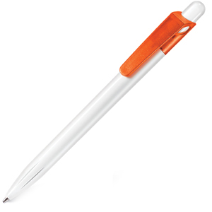 SYMPHONY, ручка шариковая, фростированный оранжевый/белый, пластик