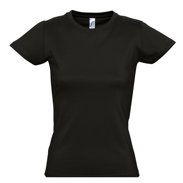 Футболка женская IMPERIAL WOMEN, глубокий черный, XL, 100% хлопок, 190 г/м2
