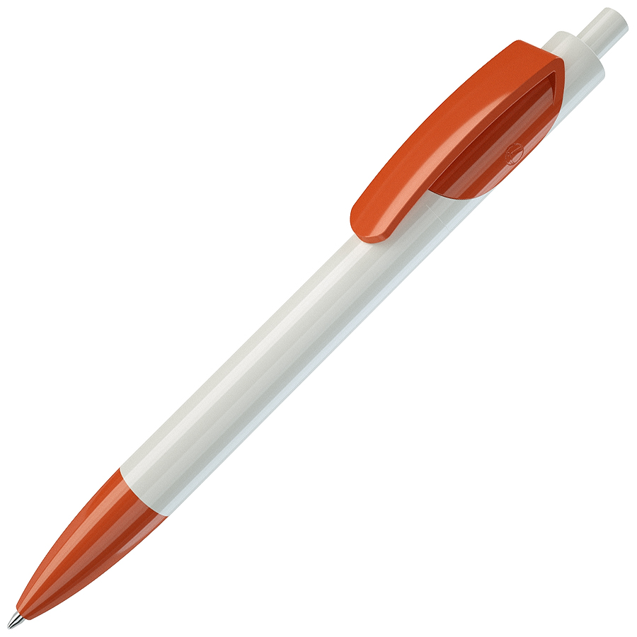 TRIS, ручка шариковая, белый корпус/оранжевый, пластик