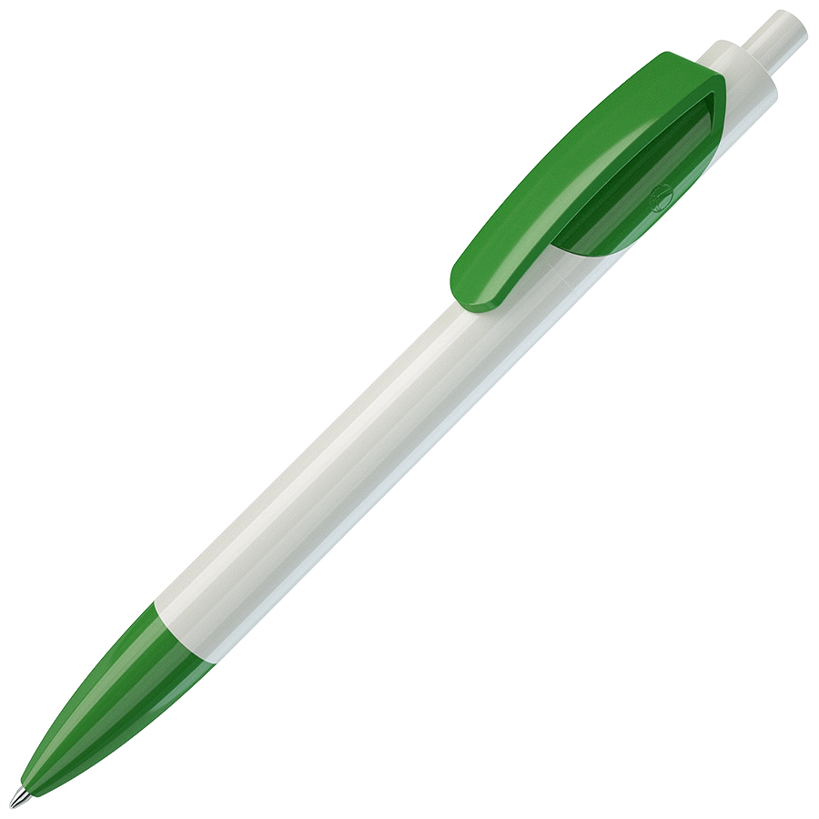 TRIS, ручка шариковая, белый корпус/ярко-зеленый, пластик