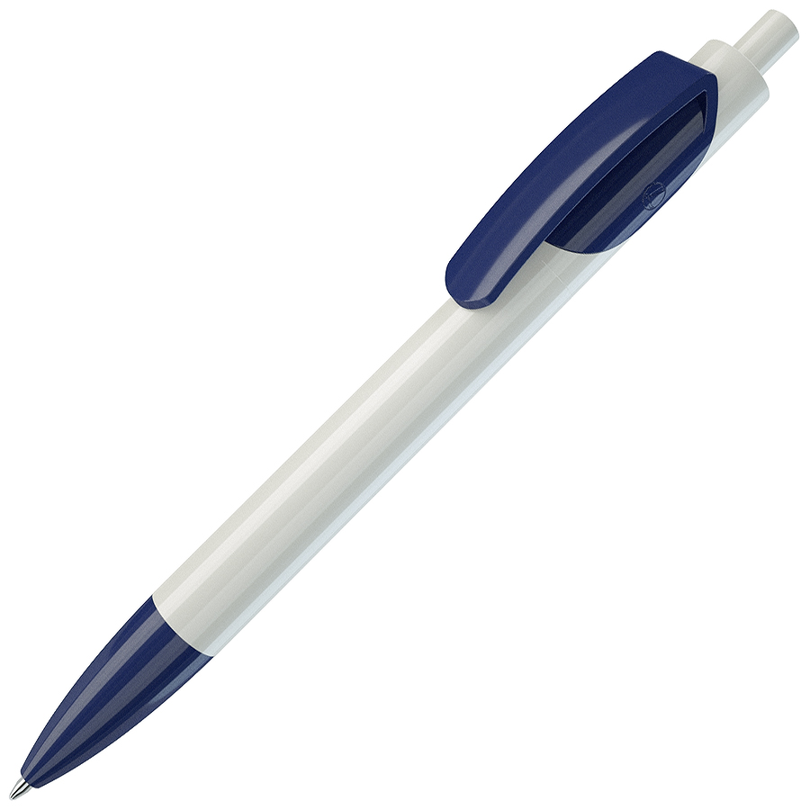 TRIS, ручка шариковая, белый корпус/ярко-синий, пластик