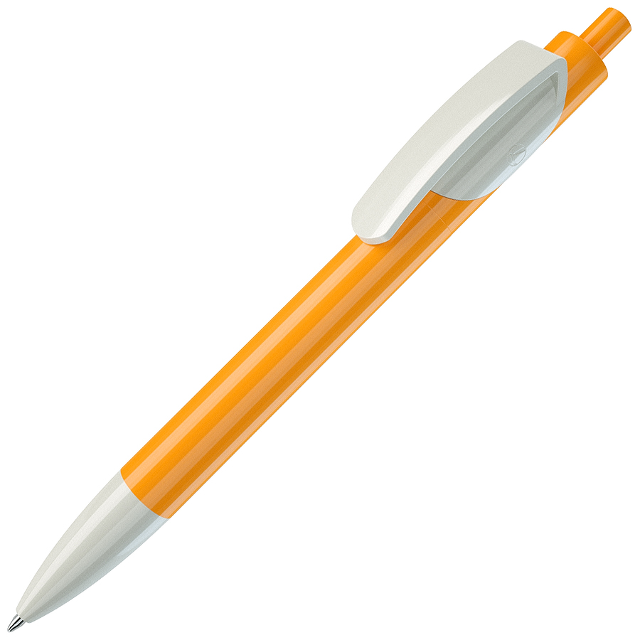 TRIS, ручка шариковая, ярко-желтый корпус/белый, пластик