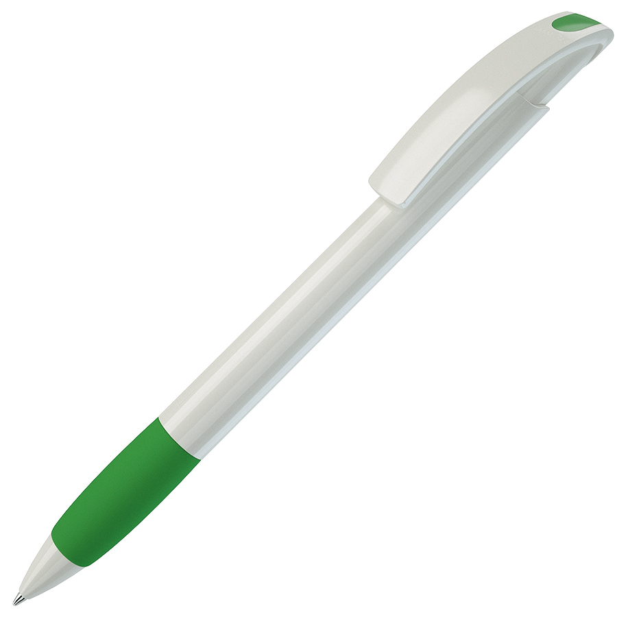 NOVE, ручка шариковая с грипом, зеленый/белый, пластик