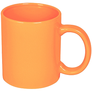 Кружка; оранжевый; 320 мл; тонкая керамика; деколь