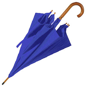 Зонт-трость с деревянной ручкой, полуавтомат; ярко-синий; D=103 см, L=90см; 100% полиэстер