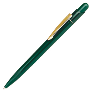MIR, ручка шариковая с золотистым клипом, зеленый, пластик/металл
