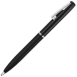 CLICKER, ручка шариковая, черный/хром, металл