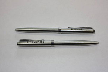 Метеллические ручки с нанесением методом гравировки