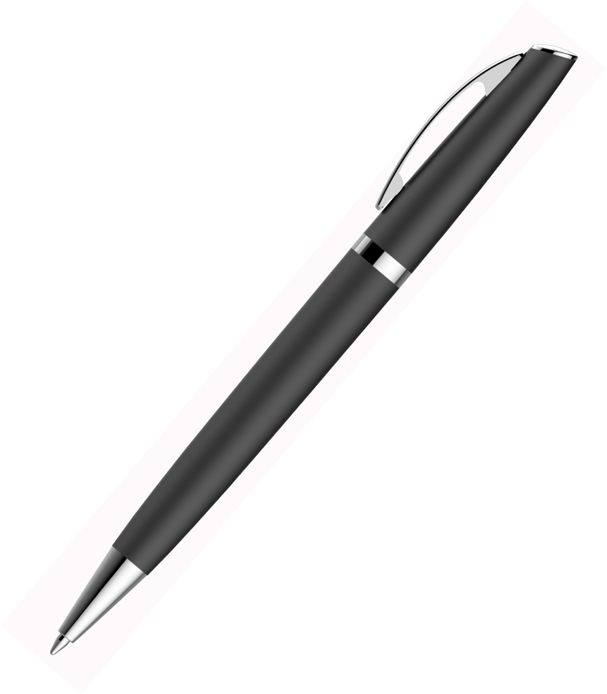 PEACHY, ручка шариковая, черный/хром, алюминий, пластик