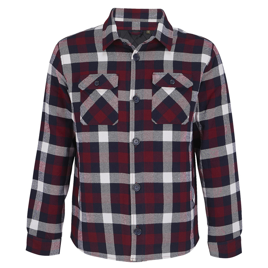 Куртка рубашка мужская NOAH, бордо,3XL/4XL(3),100%хлопок,180 г/м2;подкл. и утеплитель:100%полиэстер