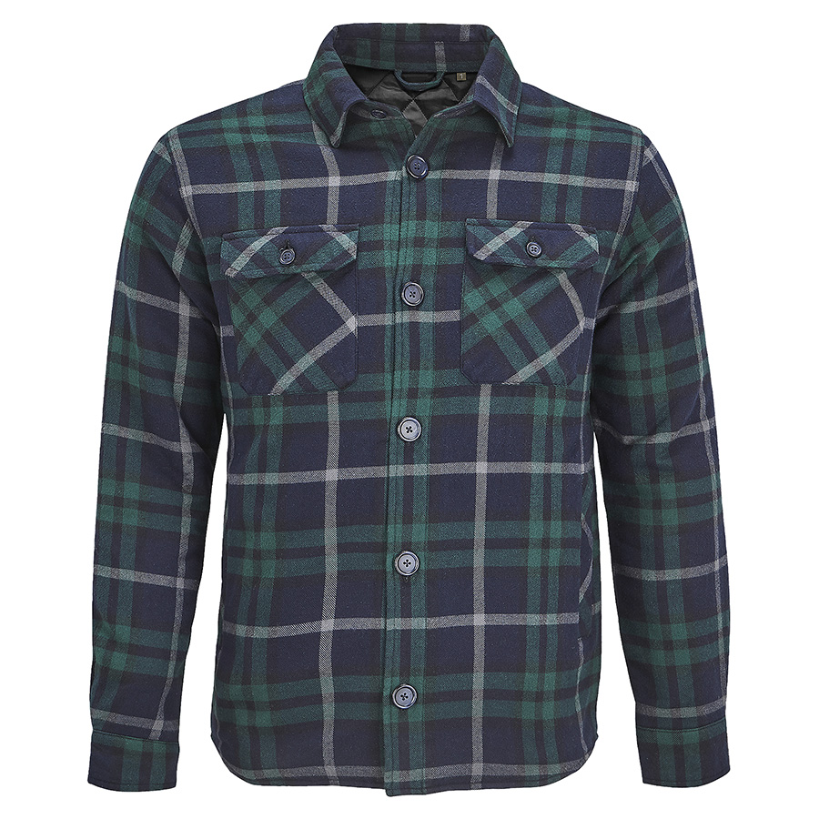 Куртка рубашка мужская NOAH, зелен., 3X/4XL(3),100%хлопок,180 г/м2;подкл. и утеплитель:100%полиэстер