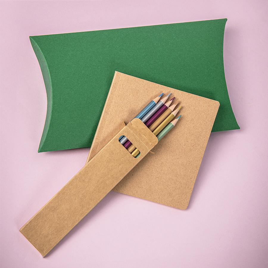 Набор подарочный PAINTER: скетчбук-блокнот, набор цветных карандашей, коробка; зеленый