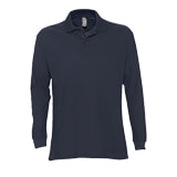 Рубашка поло мужская с длинным рукавом STAR темно-синий_XXL, 100% хлопок, 170г/м2
