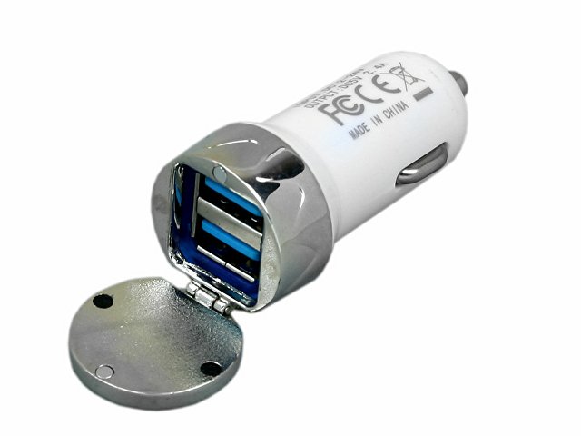 Круглая автомобильная зарядка на 2 USB-порта