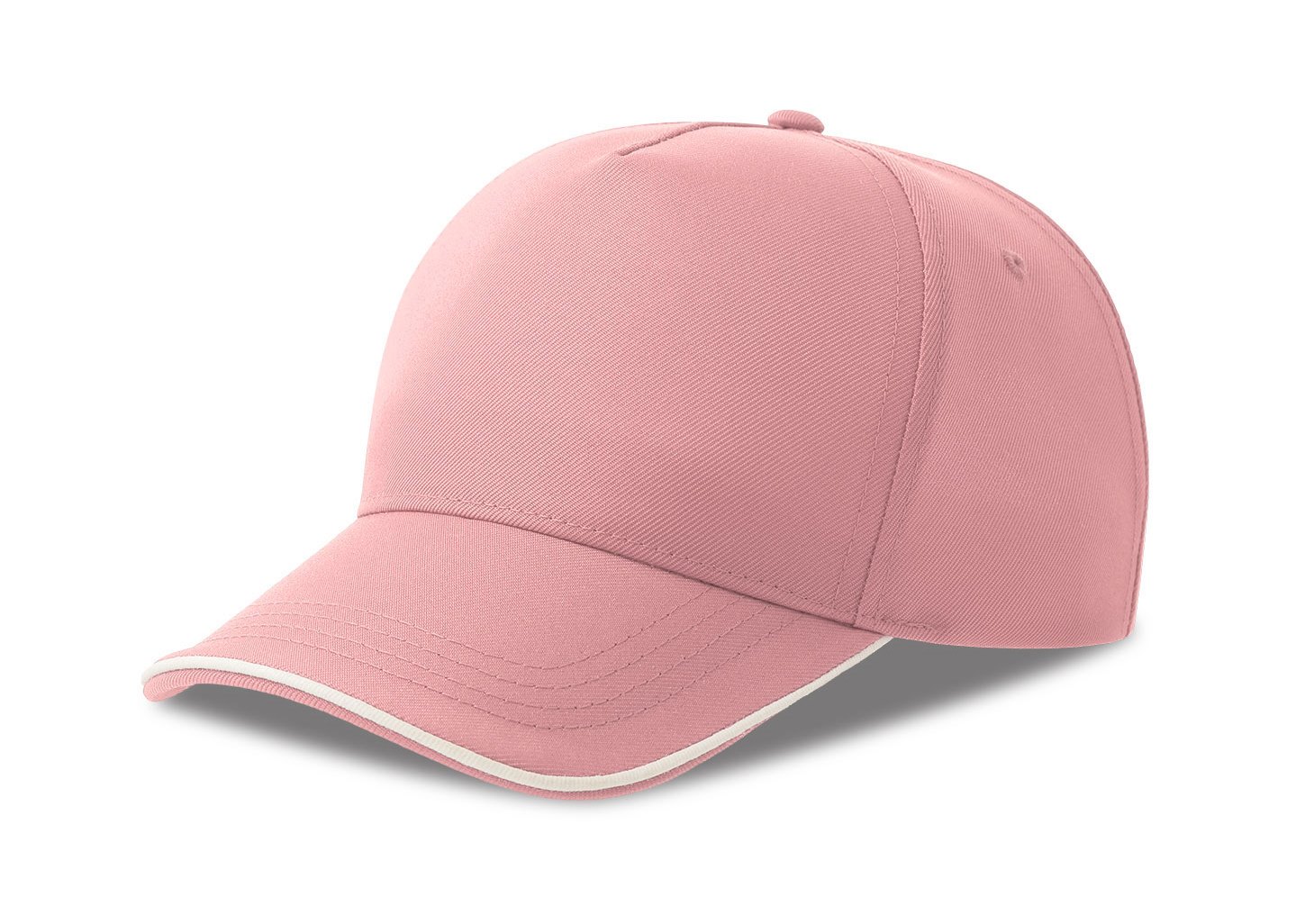 Бейсболка RECY FIVE PIPING, 5 клиньев, застежка-липучка, розовый/белый, 100% полиэстер, 220 г/м2