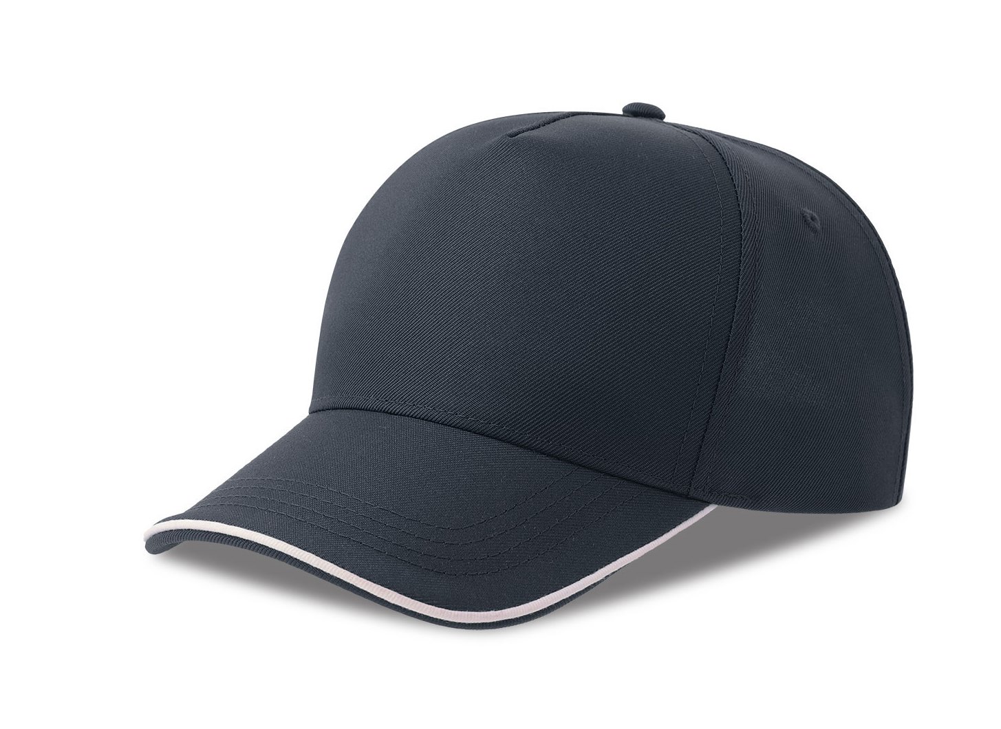 Бейсболка RECY FIVE PIPING, 5 клиньев, застежка-липучка, тёмно-синий/белый, 100% полиэстер, 220 г/м2