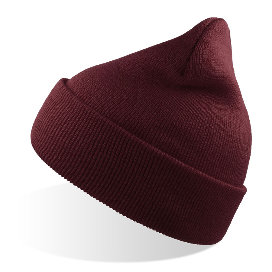 Шапка вязаная  двойная Wind-S, бордовый, 100% переработанный полиэстер
