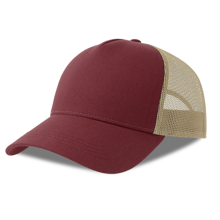 Бейсболка RAPPER COTTON-S, п. заст, 5 клин, бордовый/бежевый, 100% хлопок/100% полиэстер, 280 г/м2