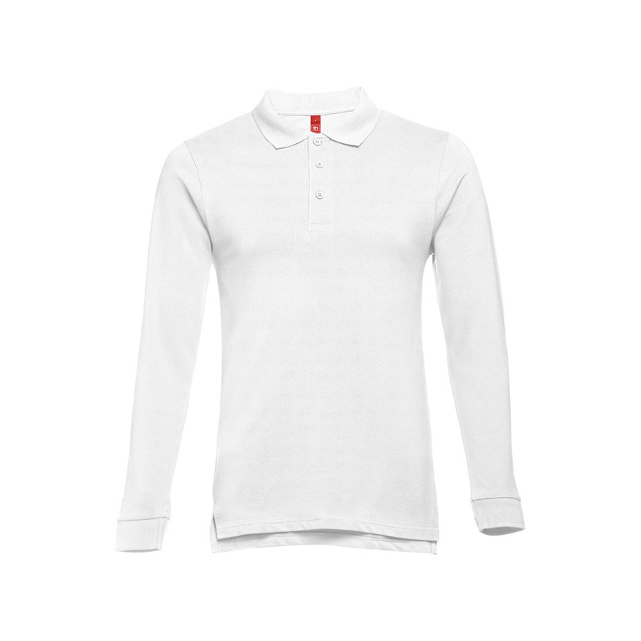 Рубашка-поло мужская BERN, д/р, белый, 4XL, 100% хлопок, плотность 210 г/м2