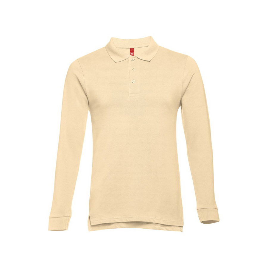 Рубашка-поло мужская BERN, д/р, песочный, XL, 100% хлопок, плотность 210 г/м2