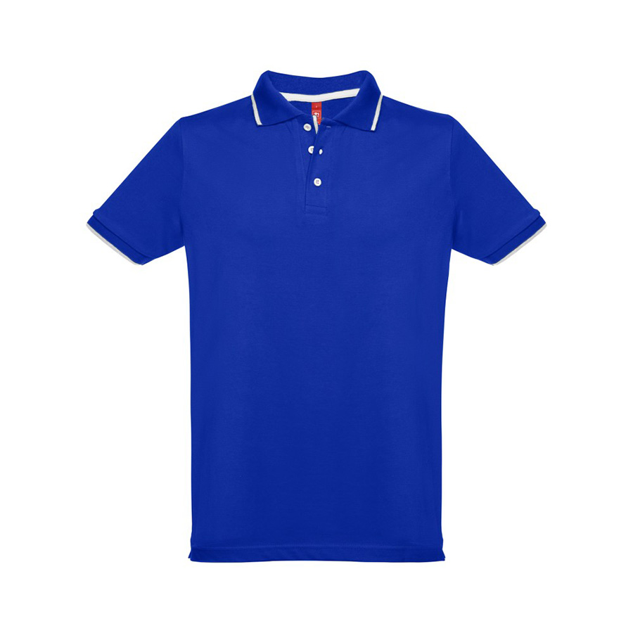 Рубашка-поло мужская SPECTRUM, к/р, синий/белый, XL, 100% хлопок, плотность 195 г/м2