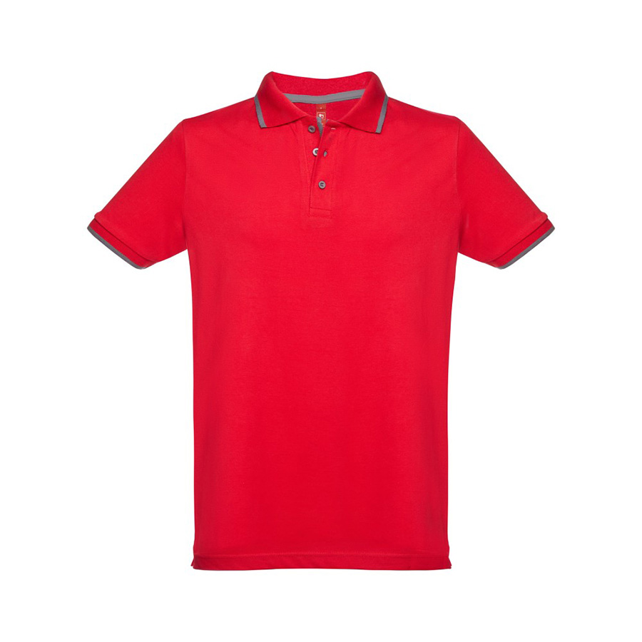 Рубашка-поло мужская SPECTRUM, к/р, красный/белый, XL, 100% хлопок, плотность 195 г/м2