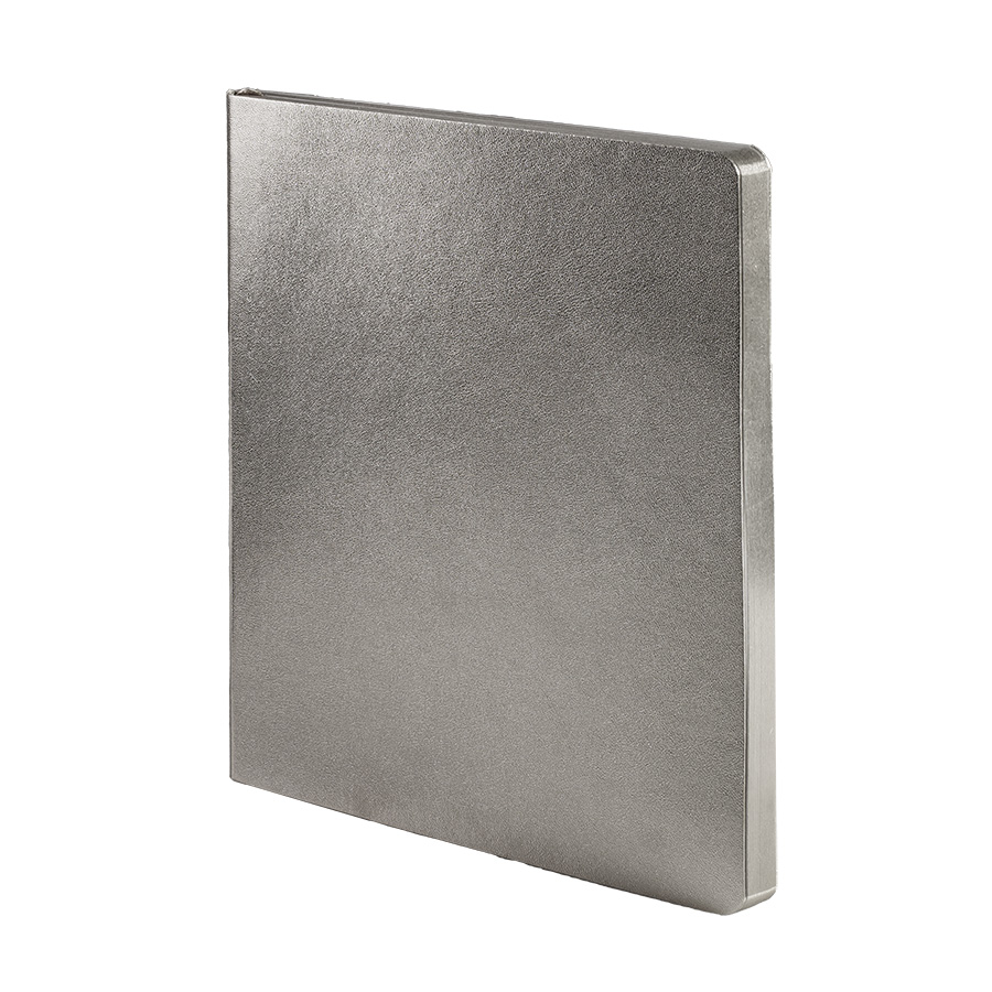 Бизнес-блокнот AURI, формат А5, серебристый, блок в клетку