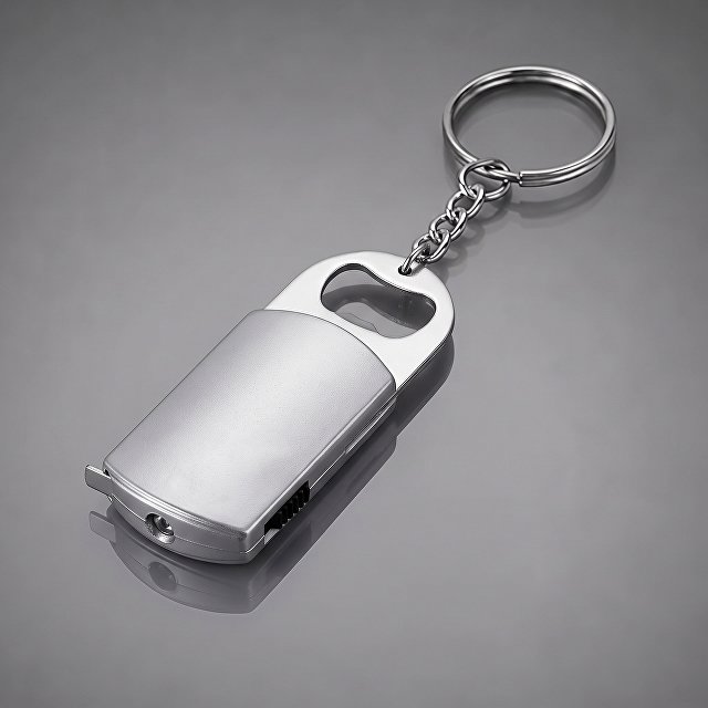 Брелок-открывалка с рулеткой и фонариком Open